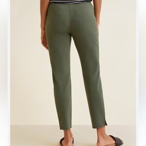 Garnet Hill Slim Stretch Ankle Pants Green Size S Pull On Elastic Waist *U14